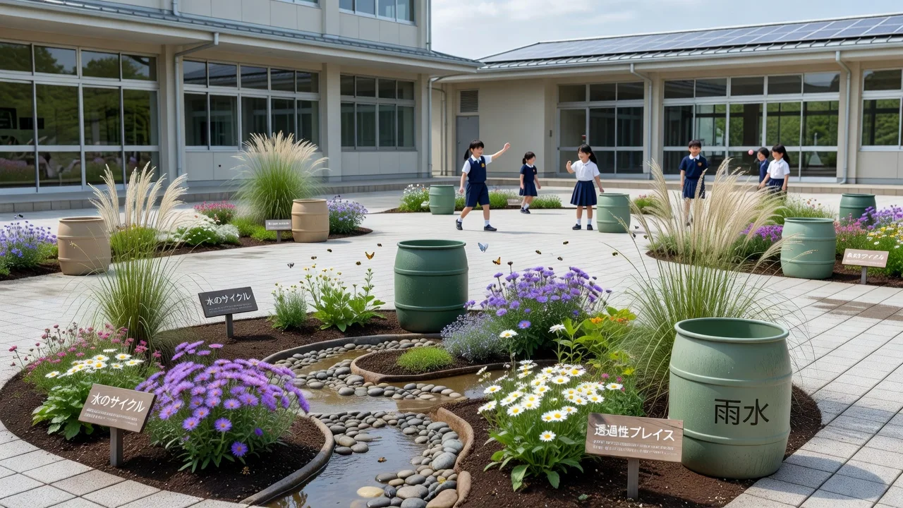 学校の水環境学習ガーデン